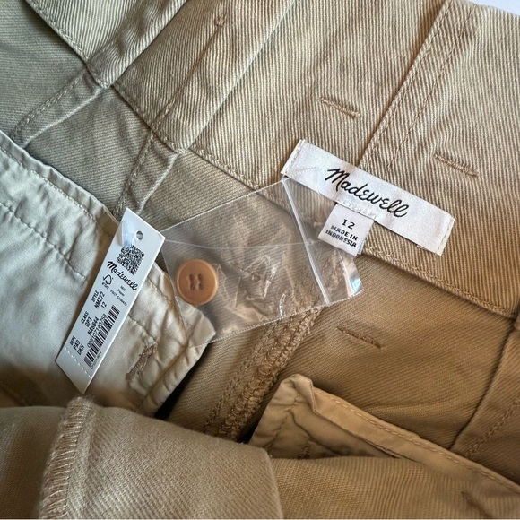 NWT MADEWELL Paperbag Trench Trousers in (Re)generative Chino Color Khaki Sz 12 - Picture 8 of 11